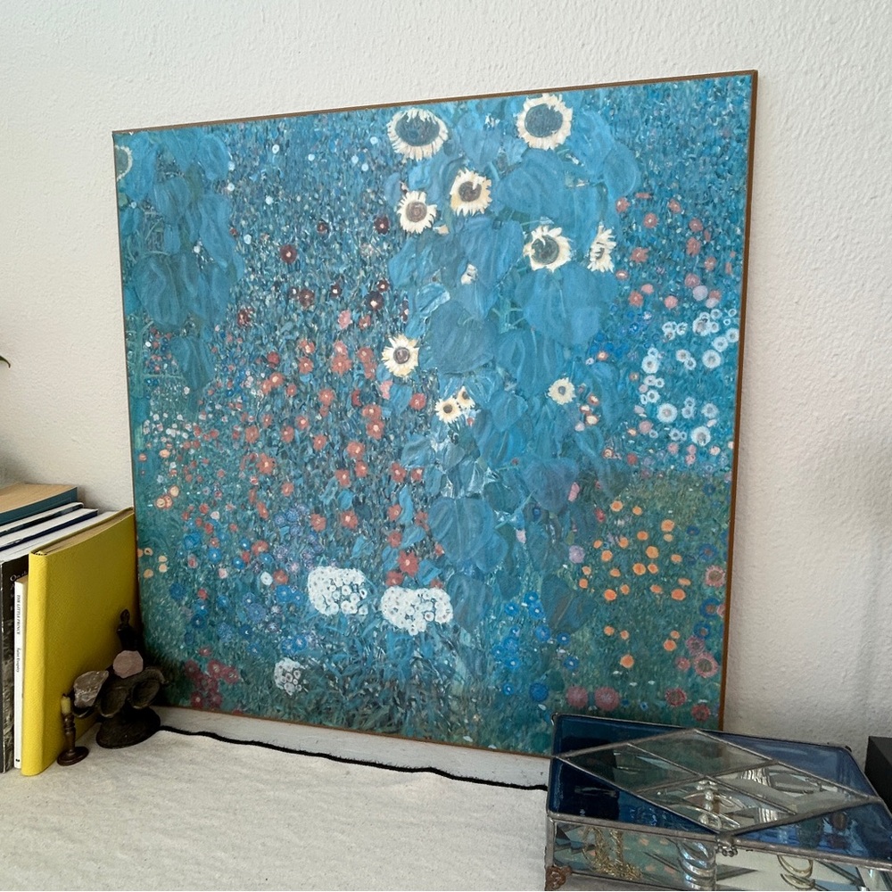 Vintage Klimt Farm Garden Floral Wood Wall Hanging Art
